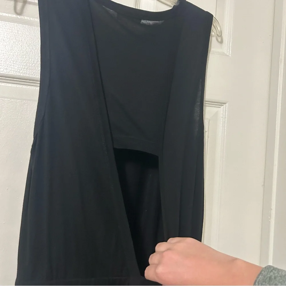 A.L.C. Black Jersey Sleeveless Mini Dress with cutout Size M - Picture 6 of 12